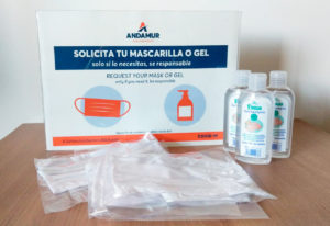 Andamur offers masks and hydroalcoholic gel to the professionals of the sector