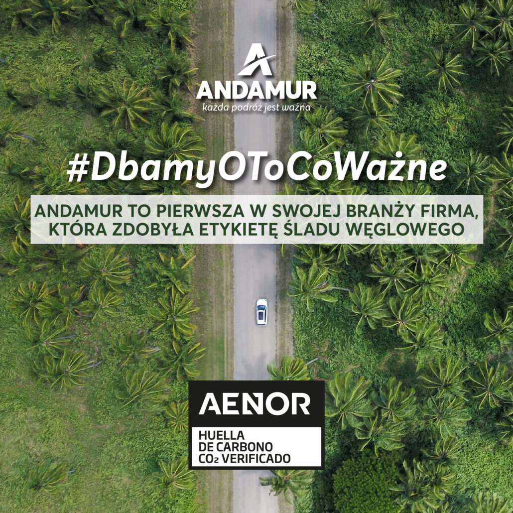 Andamur to pierwsza w swojej branży firma , która zdobyła Etykietę Śladu Węglowego