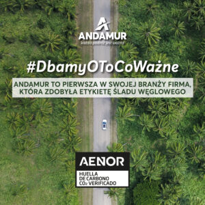 Andamur to pierwsza w swojej branży firma , która zdobyła Etykietę Śladu Węglowego