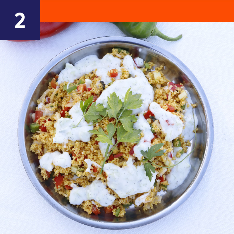 Cous cous de verduras y cítricos