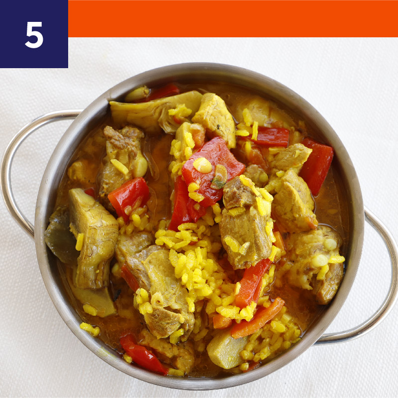 Arroz de cerdo y alcachofas