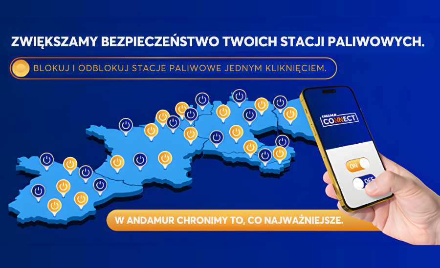 Andamur zwiększa bezpieczeństwo podczas tankowania dzięki nowej funkcji kontroli stacji paliw według karty i kraju