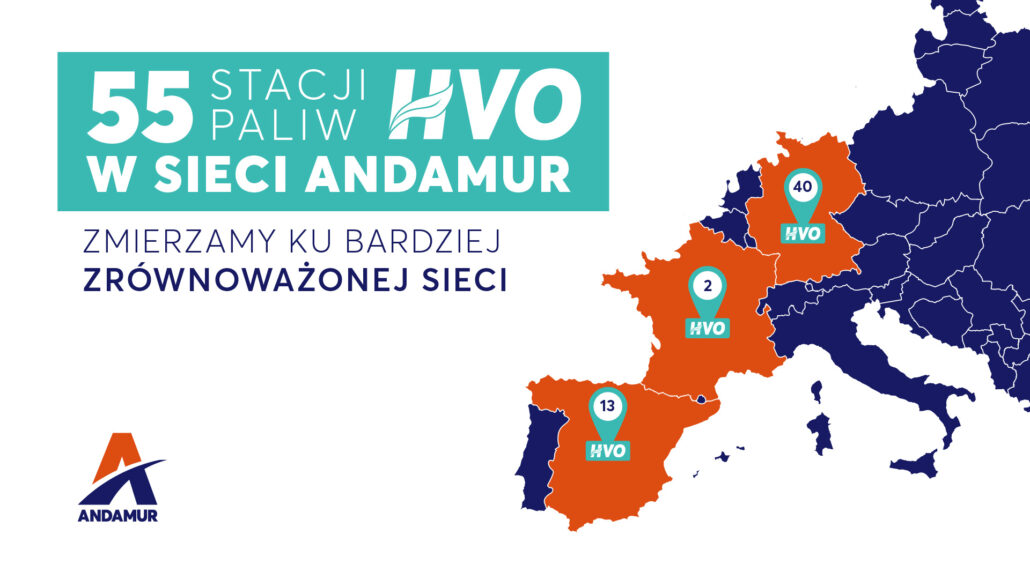 Andamur wprowadza HVO do swojej sieci stacji w Niemczech, Hiszpanii i Francji