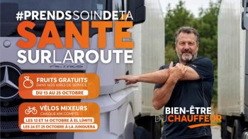 Campagne Prends soin de ta santé sur la route d’Andamur : fruits gratuits et vélos mixeurs dans les aires de service