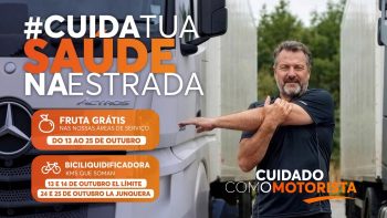 Campanha Cuida da Tua Saúde na Estrada da Andamur: fruta grátis e biciliquidificadoras nas áreas de serviço
